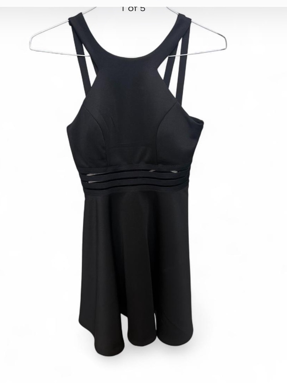 Junior Girls City Studio Black Strappy Fit-and-Flare Dress